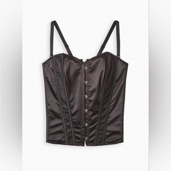NWT Torrid CURVE Black Satin & Lace Corset Plus Size 3X - Picture 8 of 15